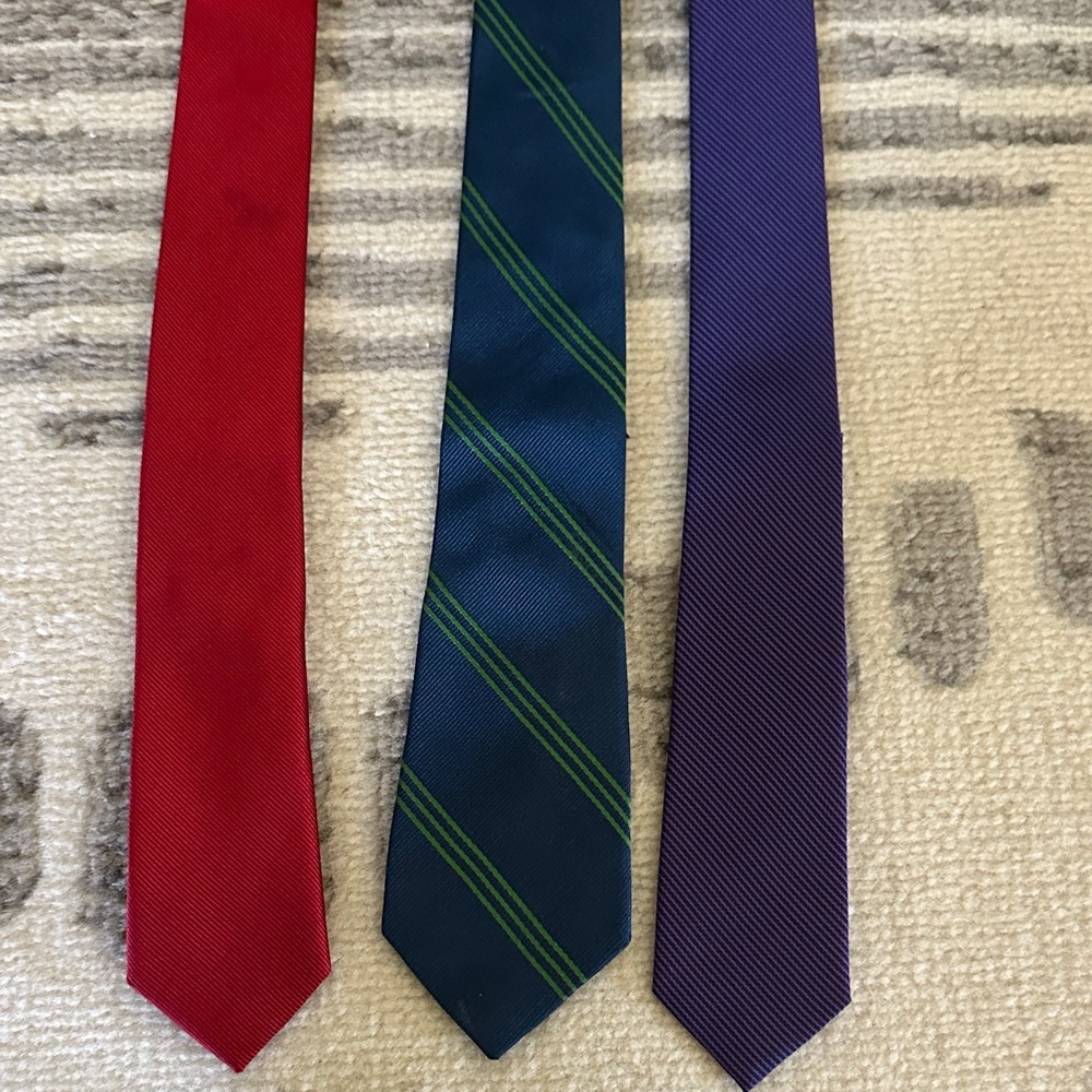 Classic Red, Green/blue, and Purple Crewcuts Tie Set